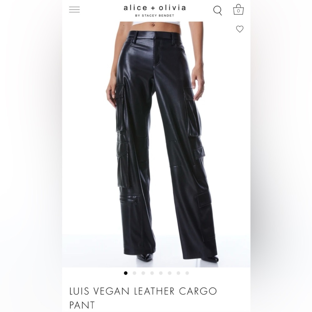 Alice + Olivia Luis Vegan Leather Cargo Pant